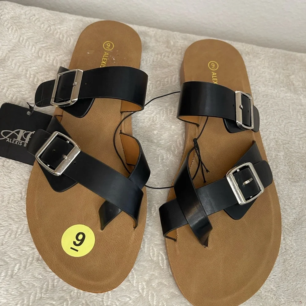 Alex Marie Black and‎ Tan Women's Sandals